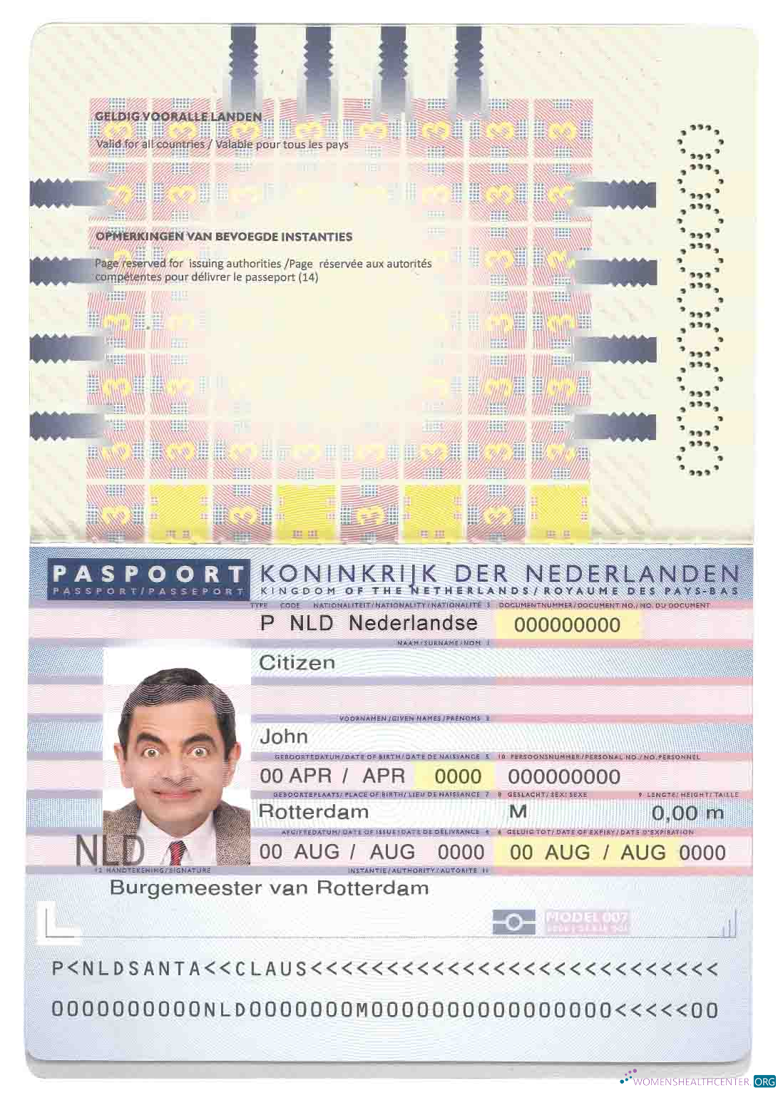 Download Netherlands (Holland) Passport (2006 2016) Photoshop template